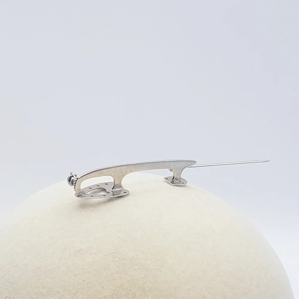 Unique Sterling Silver BEAU Brooch Unisex